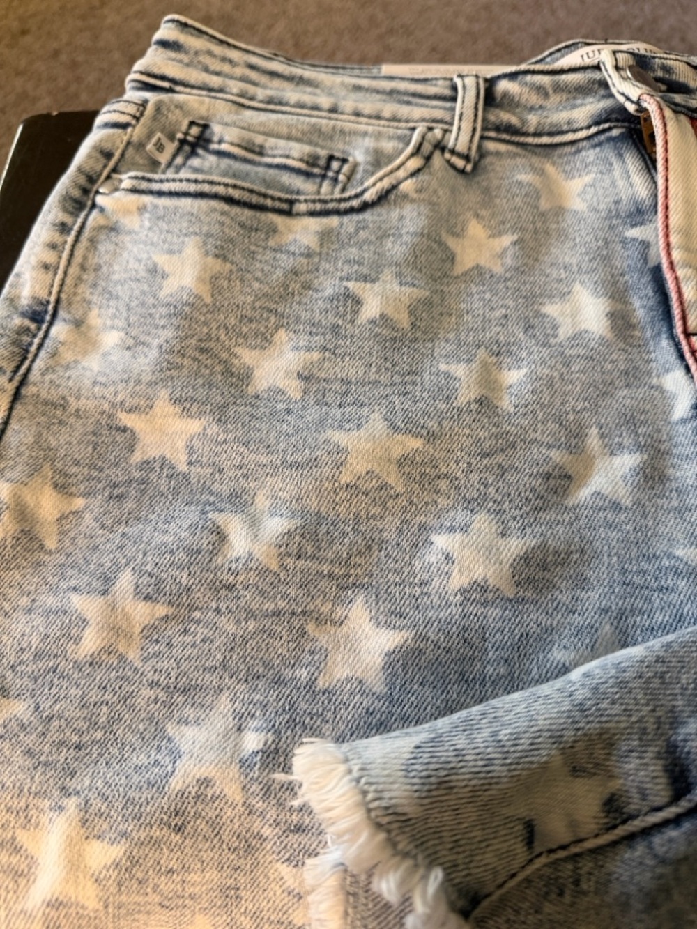 Judy Blue Patriotic Flag Print Denim Shorts NEW - Picture 4 of 12